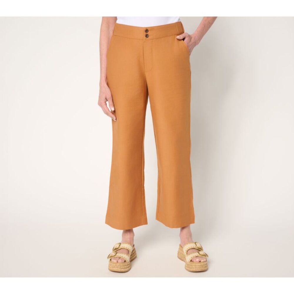 Summersalt Women's Pants Sz 0 100% Cotton Twill Crop Cafe Au La A687466